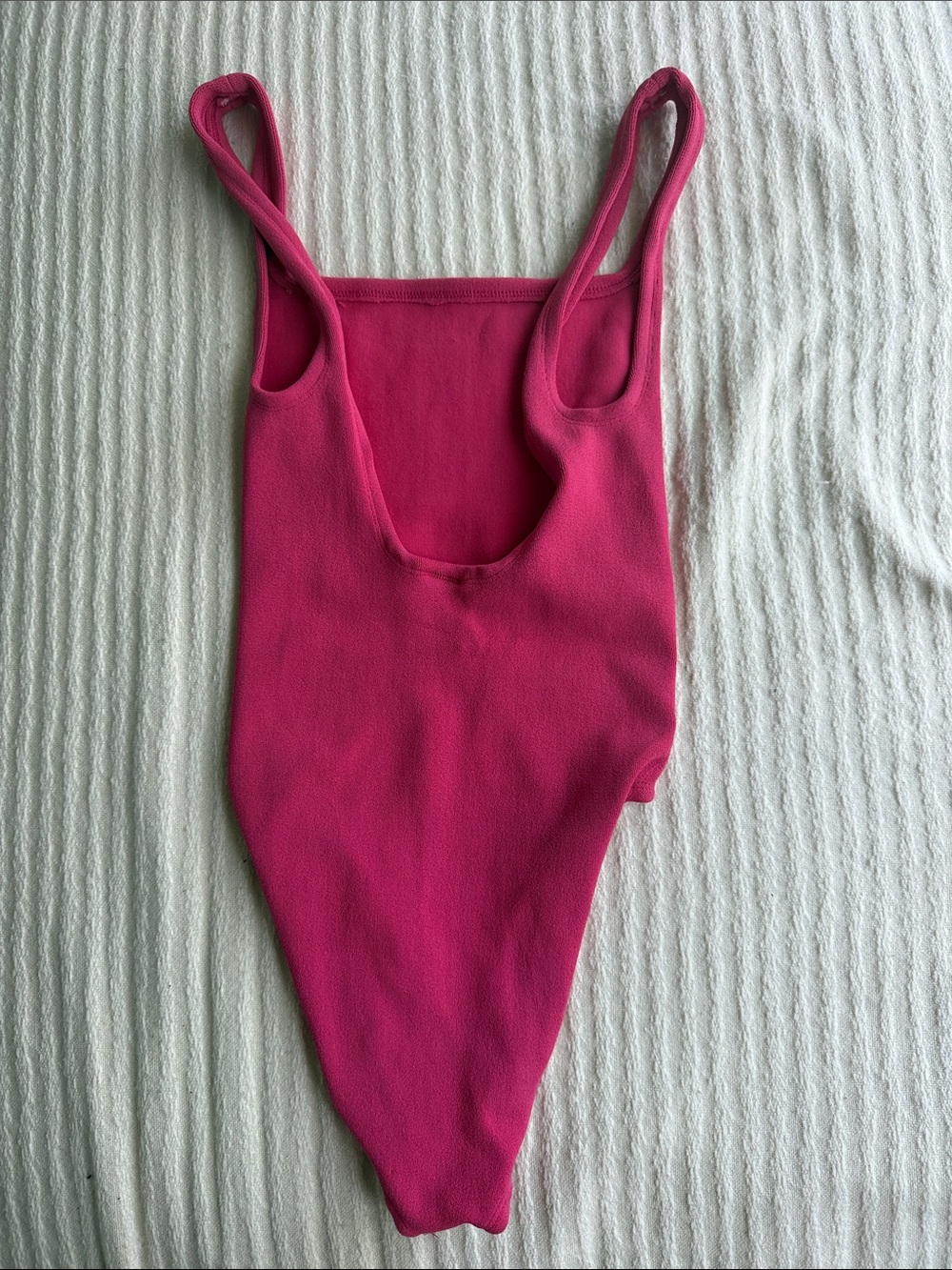 Hunza G Raspberry Pink Textured One-Piece Swimsuit - Picture 3 of 4